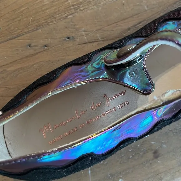 Manuela de Juan berry iridescent Mary Jane shoes