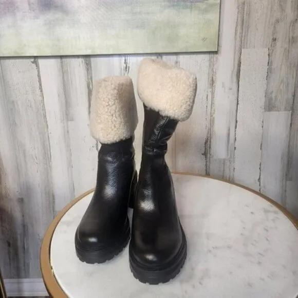 Marc Fisher LTD WILLOE LUGSOLE BOOTIE Black Leather