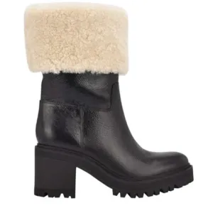Marc Fisher LTD WILLOE LUGSOLE BOOTIE Black Leather