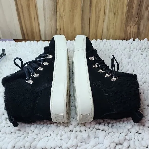 MARC FISHER SANA FAUX SHEARLING HIGH TOP SNEAKERS SIZE 7