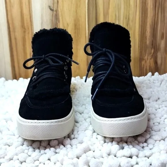 MARC FISHER SANA FAUX SHEARLING HIGH TOP SNEAKERS SIZE 7