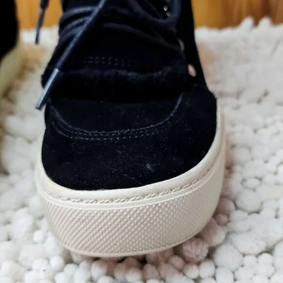 MARC FISHER SANA FAUX SHEARLING HIGH TOP SNEAKERS SIZE 7