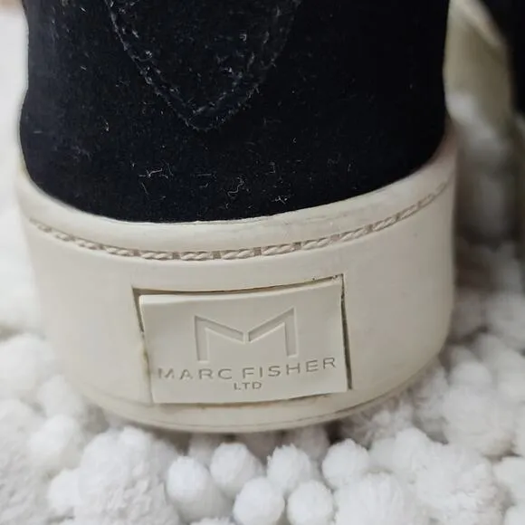 MARC FISHER SANA FAUX SHEARLING HIGH TOP SNEAKERS SIZE 7