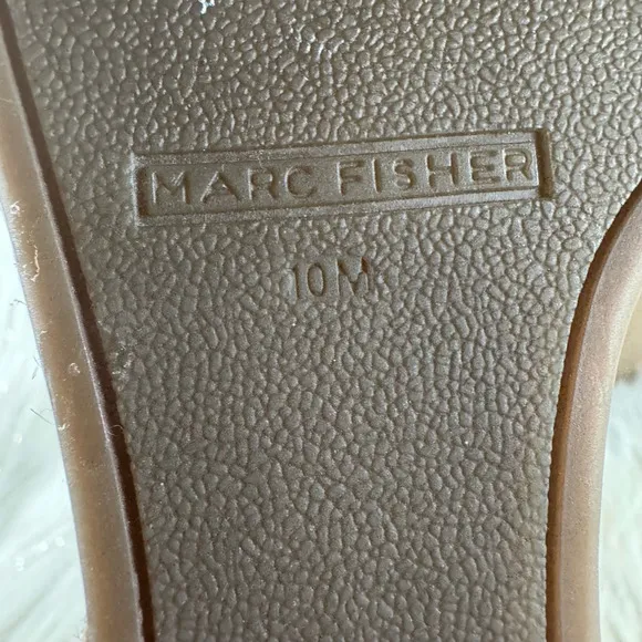 Marc Fisher Womens Kegen Espadrilles Sandals Beige Metallic Studded 10 M New
