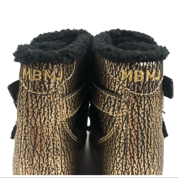 Marc Jacobs Gold Black Wedge Sneakers Size EU 35