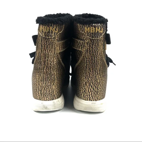 Marc Jacobs Gold Black Wedge Sneakers Size EU 35