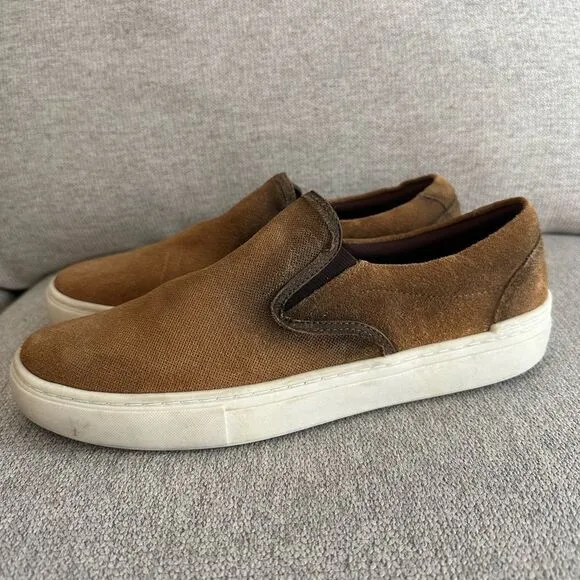 Marc Joseph New York Men’s Slip On Shoes Fashion Sneakers Cognac Suede Size 10