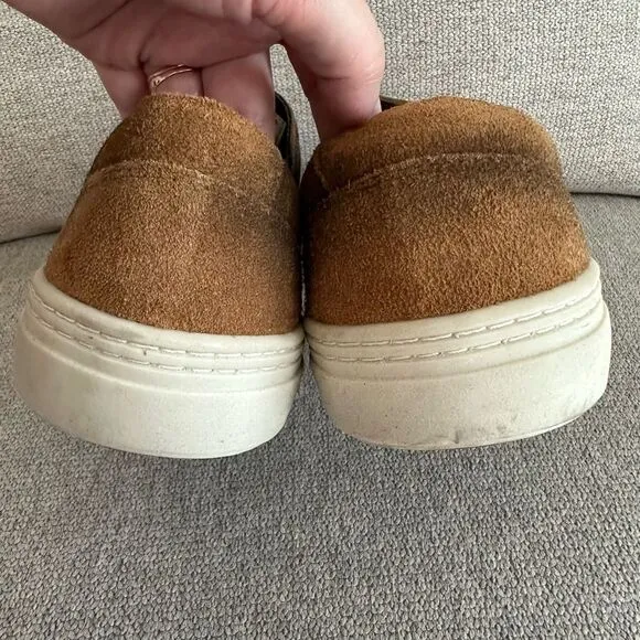 Marc Joseph New York Men’s Slip On Shoes Fashion Sneakers Cognac Suede Size 10
