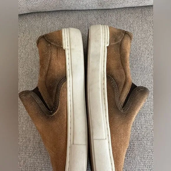 Marc Joseph New York Men’s Slip On Shoes Fashion Sneakers Cognac Suede Size 10