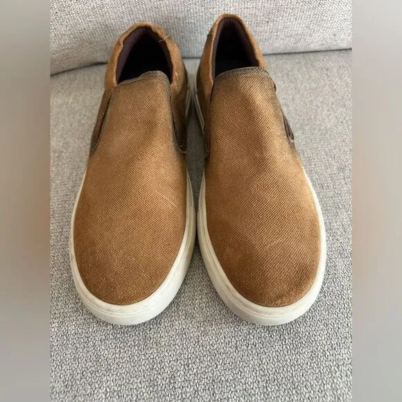 Marc Joseph New York Men’s Slip On Shoes Fashion Sneakers Cognac Suede Size 10