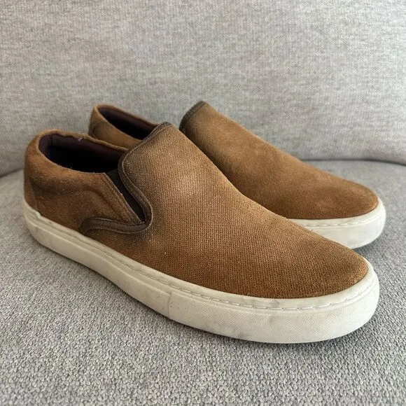 Marc Joseph New York Men’s Slip On Shoes Fashion Sneakers Cognac Suede Size 10