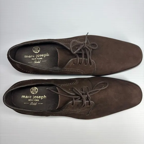 Marc Joseph Shoes Mens 10 Suede Leather Luxury Lace Up Career Office Business