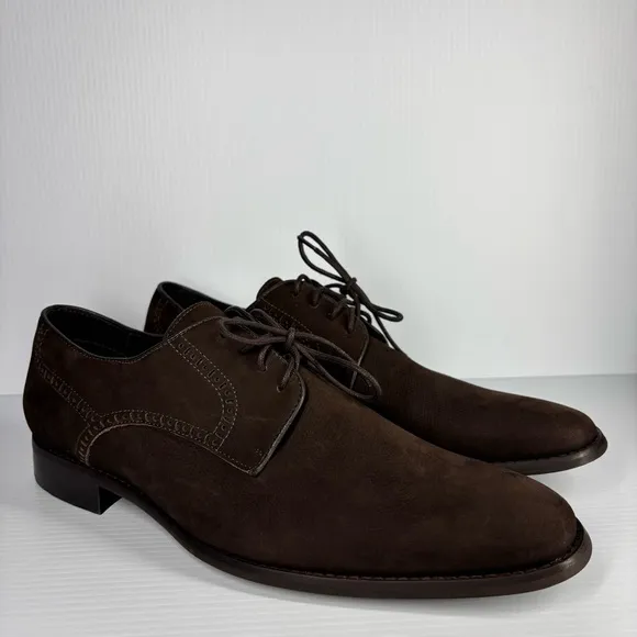 Marc Joseph Shoes Mens 10 Suede Leather Luxury Lace Up Career Office Business