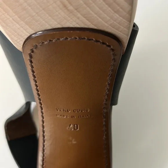 Marni Colorblock Leather Slingback Wood Platform Sandals, size: EU 40 US10