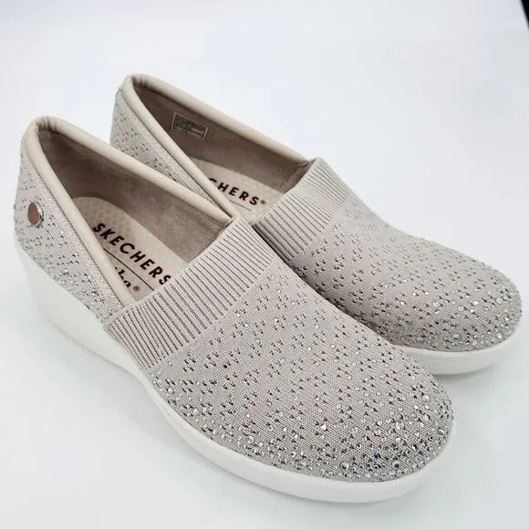 Martha Stewart x Skechers Collab Pier Lite Reflection Wedge Knit Shoe Size 6.5
