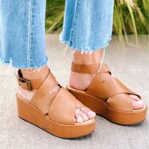 Matisse brown Leather Platform Sandals