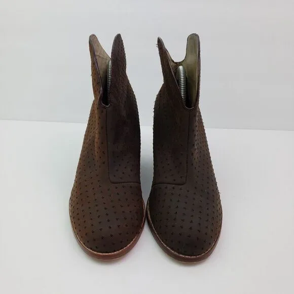 Matt Bernson Womens Size 6.5 Brown Leather Hidden Wedge Bootie Shoes