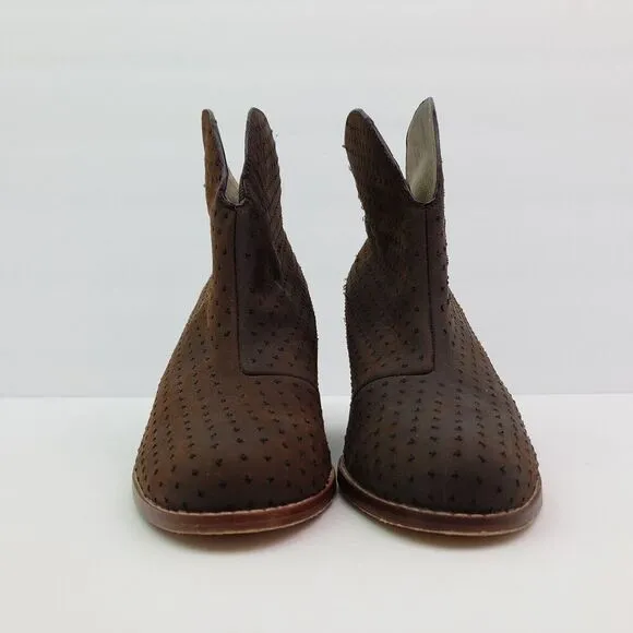 Matt Bernson Womens Size 6.5 Brown Leather Hidden Wedge Bootie Shoes