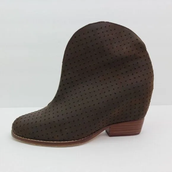Matt Bernson Womens Size 6.5 Brown Leather Hidden Wedge Bootie Shoes