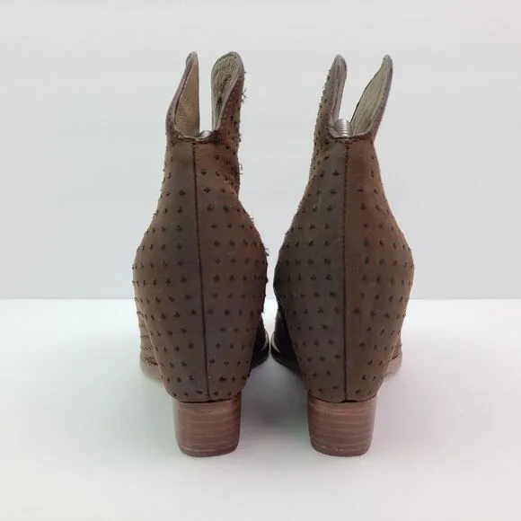Matt Bernson Womens Size 6.5 Brown Leather Hidden Wedge Bootie Shoes