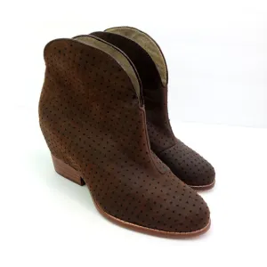 Matt Bernson Womens Size 6.5 Brown Leather Hidden Wedge Bootie Shoes