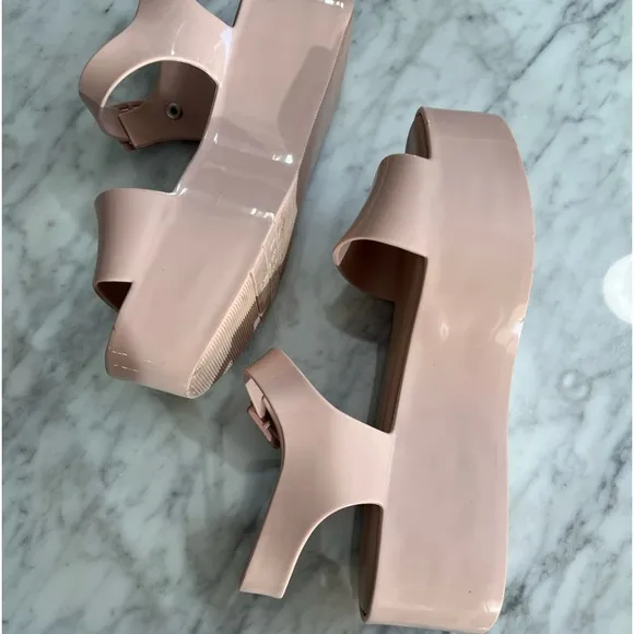 Melissa Light Pink Mar Jelly Platform Sandals Sz 7