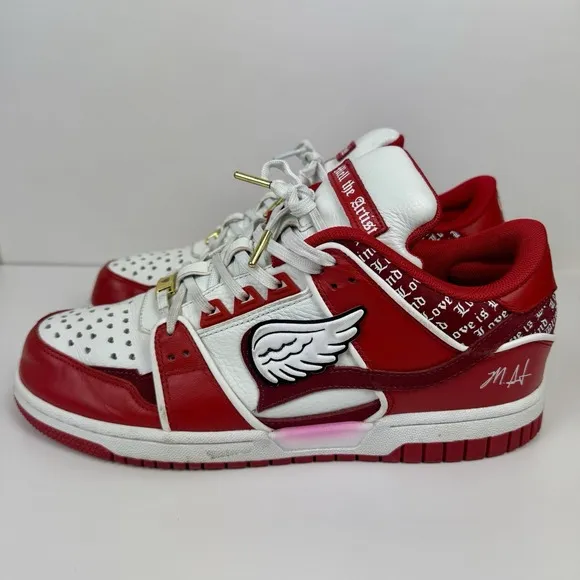 Mell The Artist &quot;Cupid Low&quot; Men's 11 Custom Sneakers Shoes Red Dunk
