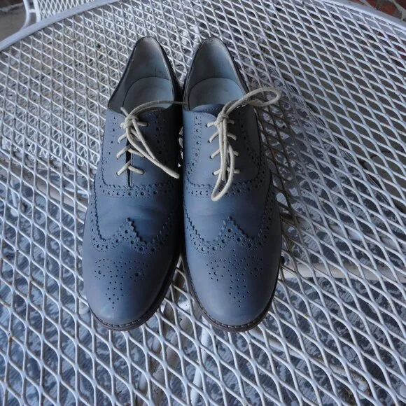 MELVIN &amp; HAMILTON Women's &quot;Ella 12&quot; Gray Leather Wing Tips Size 41 (9.5)