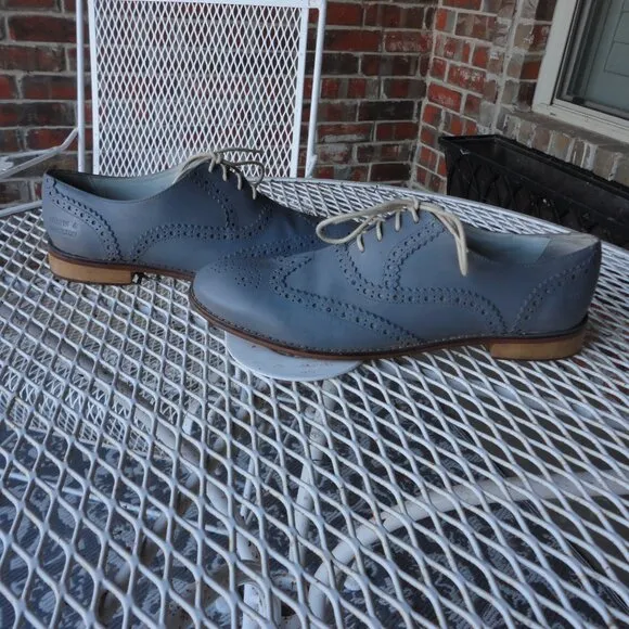 MELVIN &amp; HAMILTON Women's &quot;Ella 12&quot; Gray Leather Wing Tips Size 41 (9.5)