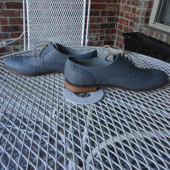 MELVIN &amp; HAMILTON Women's &quot;Ella 12&quot; Gray Leather Wing Tips Size 41 (9.5)