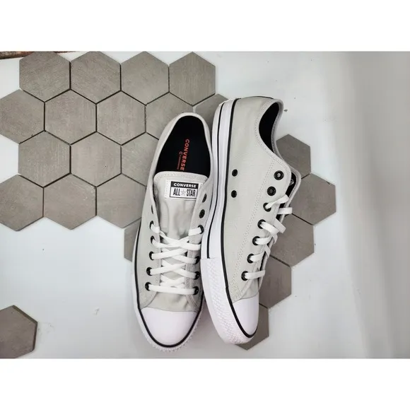 Men Size 13 - Converse Chuck Taylor All Star Low Light Grey Smoke Custom