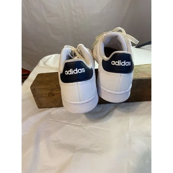Men's Adidas Advantage Dark‎ Blue Low Top White Tennis Shoes-Size 11.5-Excellent