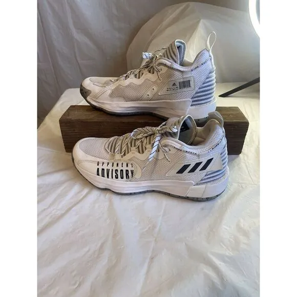 Men's Adidas Dame 7‎ Basketball White Hi-Top Opponent Advisory Shoes-Size 12