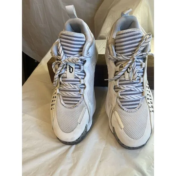 Men's Adidas Dame 7‎ Basketball White Hi-Top Opponent Advisory Shoes-Size 12