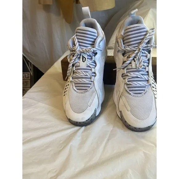 Men's Adidas Dame 7‎ Basketball White Hi-Top Opponent Advisory Shoes-Size 12