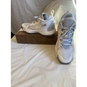 Men's Adidas Dame 7‎ Basketball White Hi-Top Opponent Advisory Shoes-Size 12