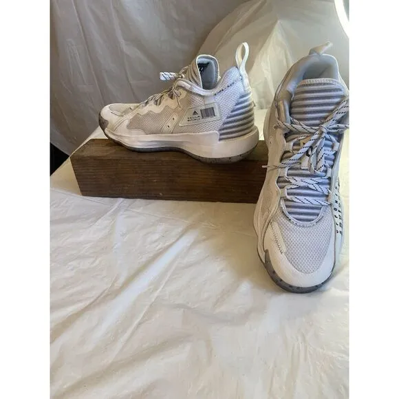 Men's Adidas Dame 7‎ Basketball White Hi-Top Opponent Advisory Shoes-Size 12