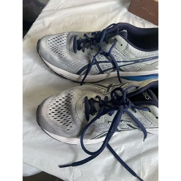 Men's Asics GT-1000 6 Running Shoes- Gray/Navy- Size‎ 9.5-Excellent Condition