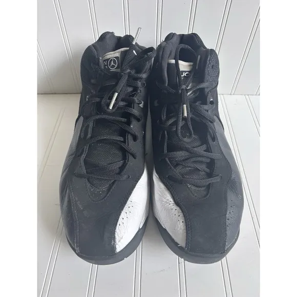 mens black white Nike Air Jordan Hardcourt basketball shoes hi top 12 M