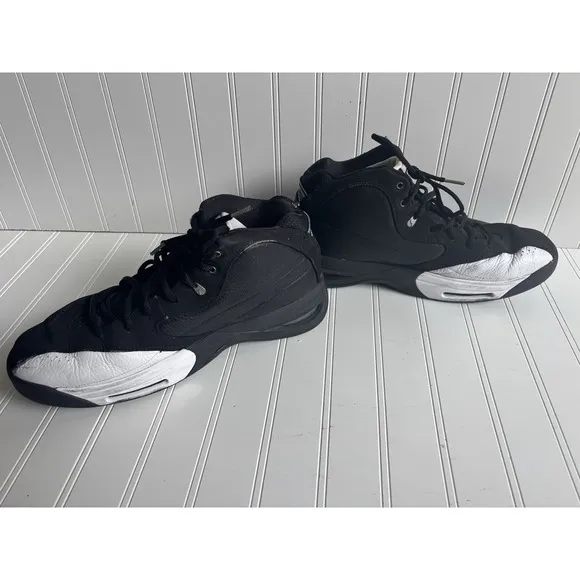 mens black white Nike Air Jordan Hardcourt basketball shoes hi top 12 M