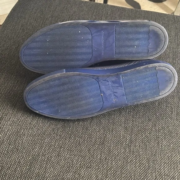 Men's Blue Leather High-Top Sneakers