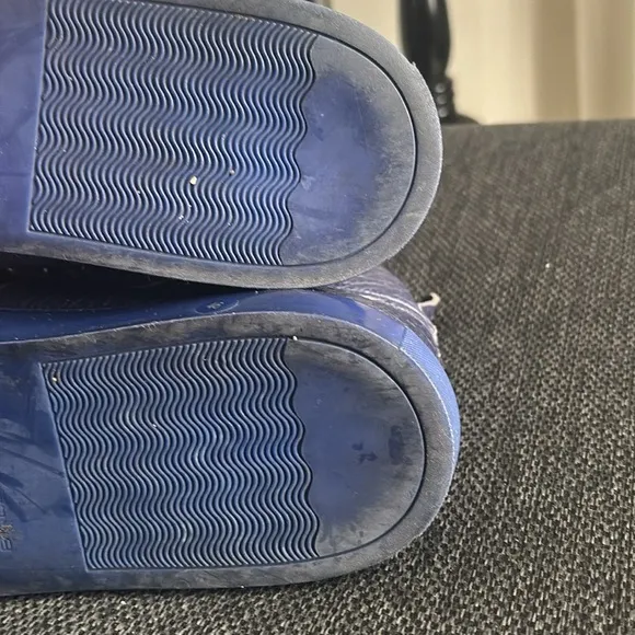 Men's Blue Leather High-Top Sneakers