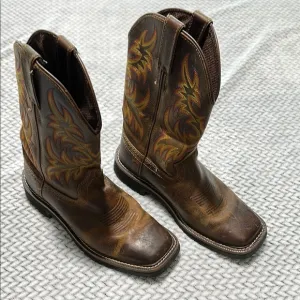 Men's Brown Western Square toe Justin Boots 7D