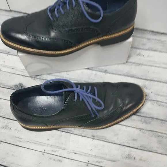 Men’s Cole Haan Oxfords Shoes Size 12M Black Leather Wingtip Great Jones .