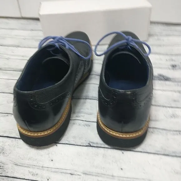 Men’s Cole Haan Oxfords Shoes Size 12M Black Leather Wingtip Great Jones .