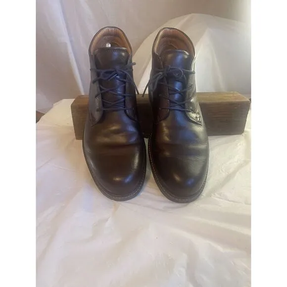 Men's Ecco City Tray Brown Leather Lace Up Ankle Boots- Size 12-Excellent‎ Cond.