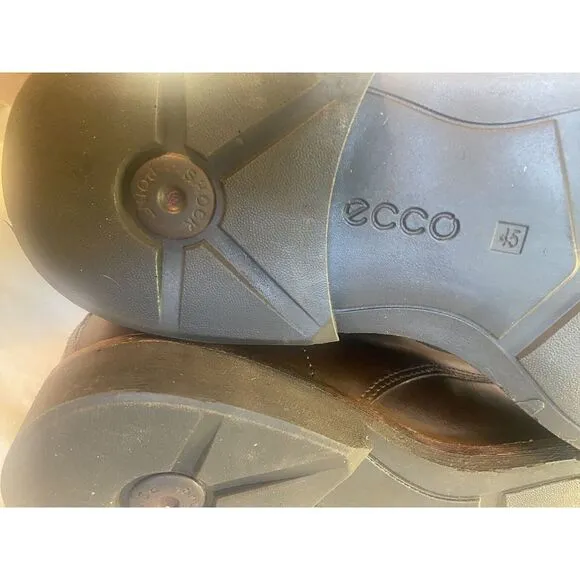 Men's Ecco City Tray Brown Leather Lace Up Ankle Boots- Size 12-Excellent‎ Cond.