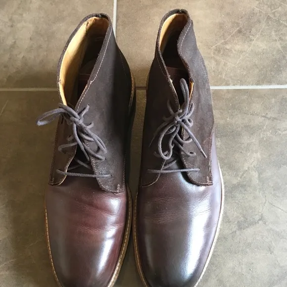 Men’s Ecco Tie Hi Top Brown Chukka Boot Sz 46