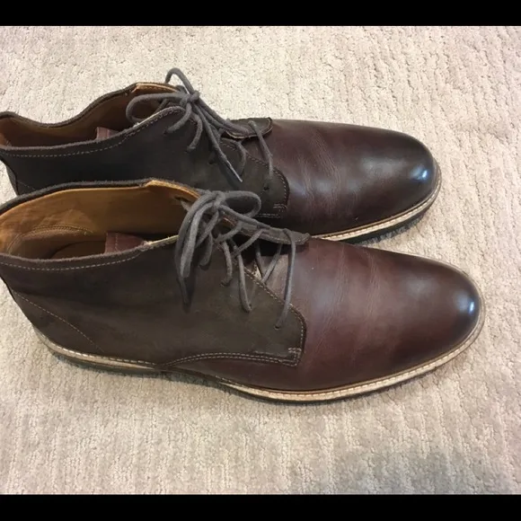 Men’s Ecco Tie Hi Top Brown Chukka Boot Sz 46