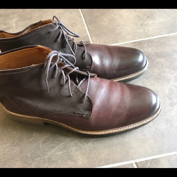 Men’s Ecco Tie Hi Top Brown Chukka Boot Sz 46